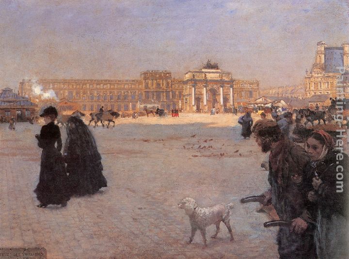 The Place de Carrousel and the Ruins of the Tuileries Palace in 1882 painting - Giuseppe de Nittis The Place de Carrousel and the Ruins of the Tuileries Palace in 1882 art painting